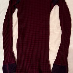 Burgundy and Black Long Sleeve Top